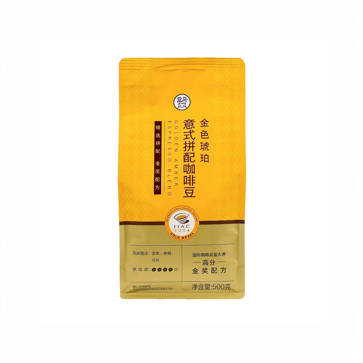 盒马会员店代购 盒马金色琥珀 意式拼配咖啡豆 500g