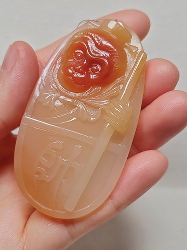 孙悟空 齐天大圣 战无不胜 佼佼者鸿运当头天然黄龙玉 老坑料挂件