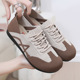 2025春秋女新款 拼色系带百搭女运动鞋 复古德训鞋 透气一脚蹬阿甘鞋