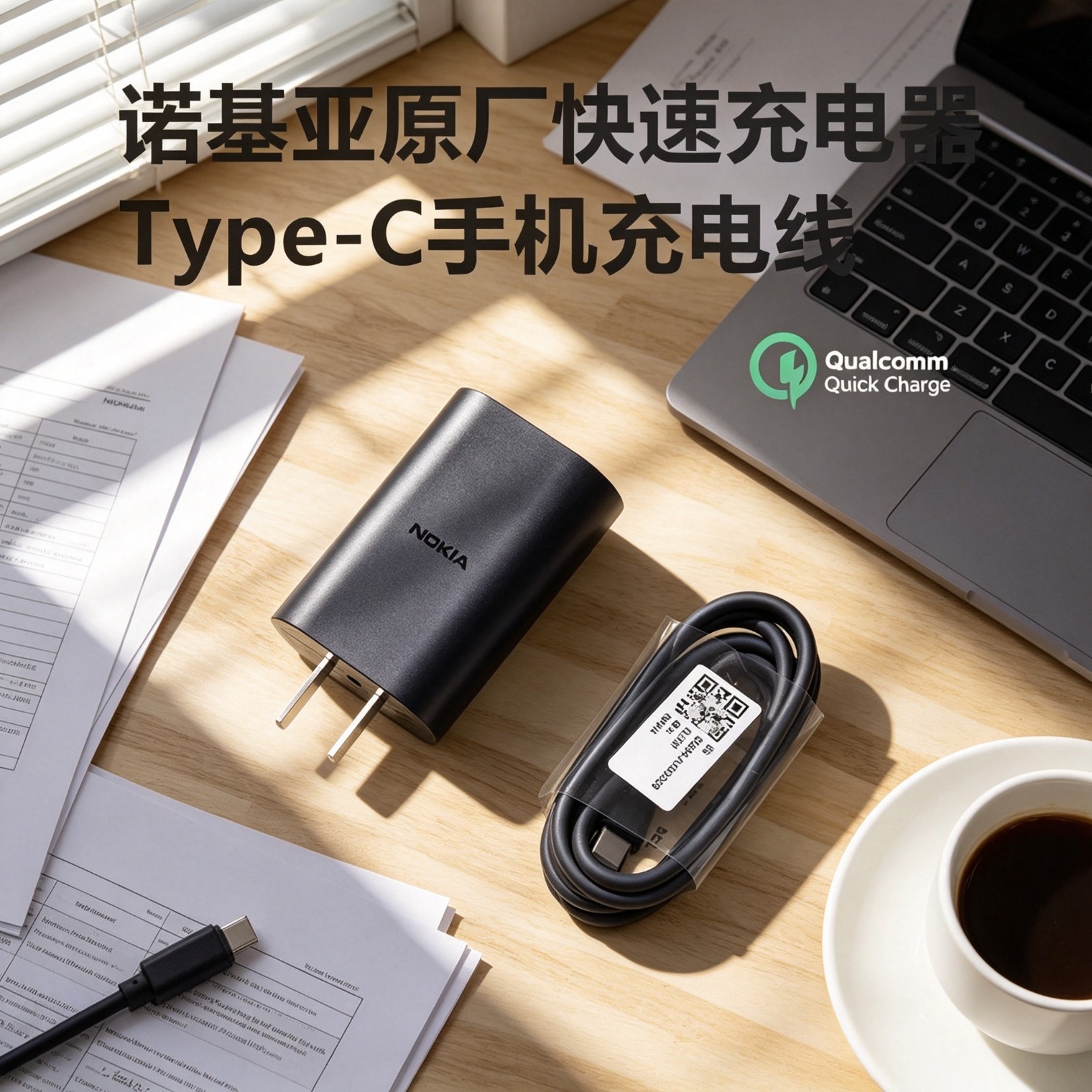新款诺基亚6 7 8plus原装5V3A 2A 9V2A 12V1.5A手机平板蓝牙耳机音响充电器10W 20W闪充Type-C数据线快充电器