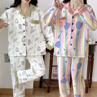 300斤宿舍学生家居服套装 空气棉保暖胖mm宽松80 睡衣女冬季 特大码