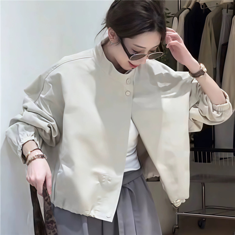 时尚简约立领宽松休闲棒球服外套