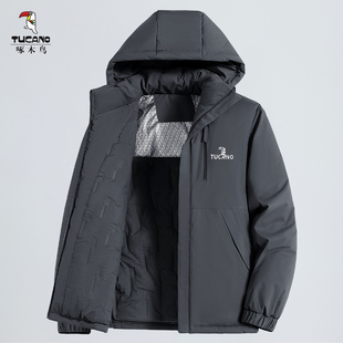 冬季 冬款 2025新款 外套男士 棉袄子 棉衣中年爸爸冬装 啄木鸟棉服男款