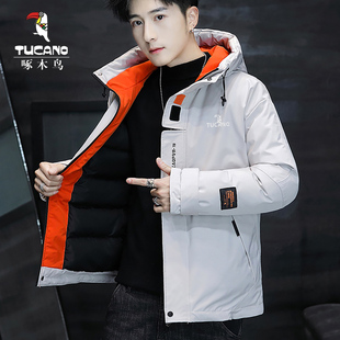 加厚工装 2025新款 棉衣连帽防风保暖袄外套 冬季 啄木鸟羽绒棉服男士