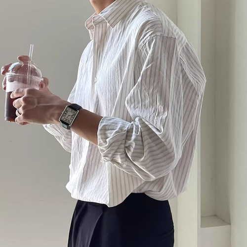 长袖防晒衬衣美式vintage寸衫