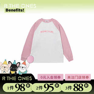 【马柏全同款】RTHEONES拼接半袖插肩袖情侣美式短袖字母T恤潮