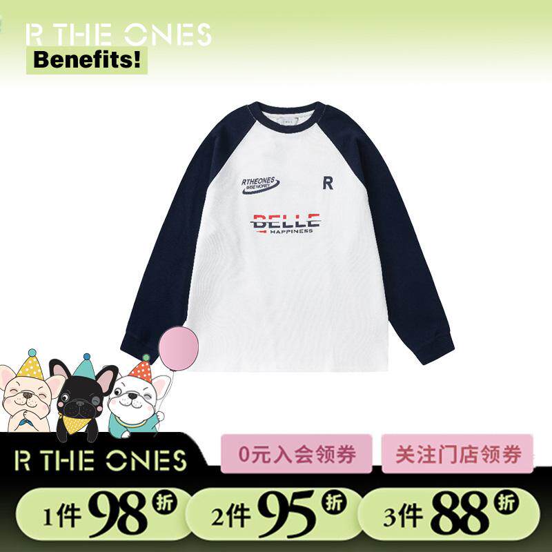 RTHEONES无帽衫RTO春款拼袖卫衣2025潮流百搭