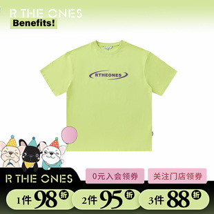 RTHEONES2025春夏新款括号字母T恤女士上衣短袖清凉舒适宽松半袖