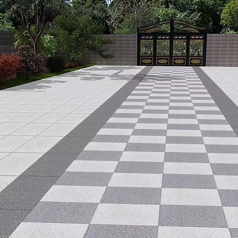 石英砖庭院生态地铺石芝麻灰荔枝面300*600*18仿花岗岩浪淘沙瓷砖