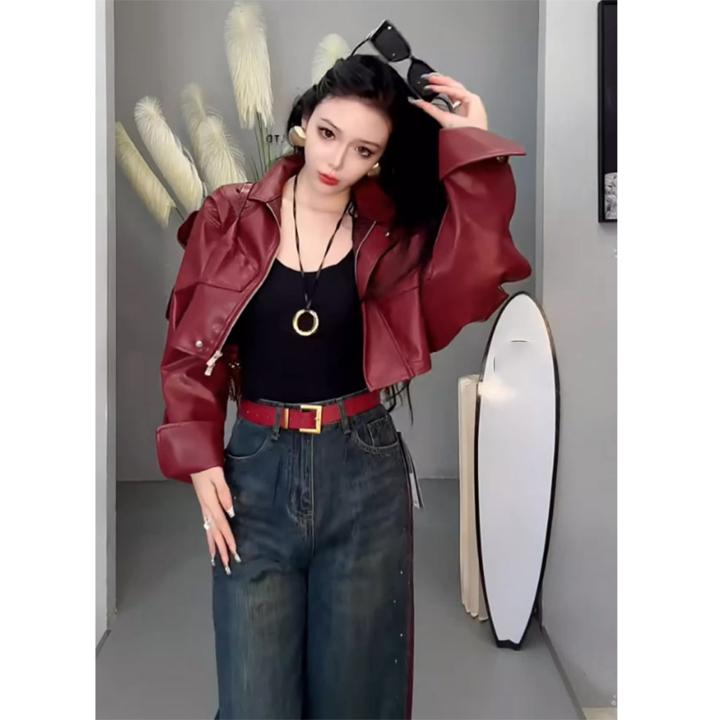 高级感时尚机车短款夹克上衣