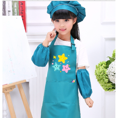 儿童围裙定做幼儿园美术馆小孩画画衣广告围裙印字定制围裙LOGO
