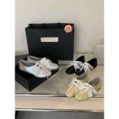 休闲银色芭蕾舞小众单鞋 豆豆鞋 女鞋 蕾丝仙女气质奶奶鞋 子夏季 法式