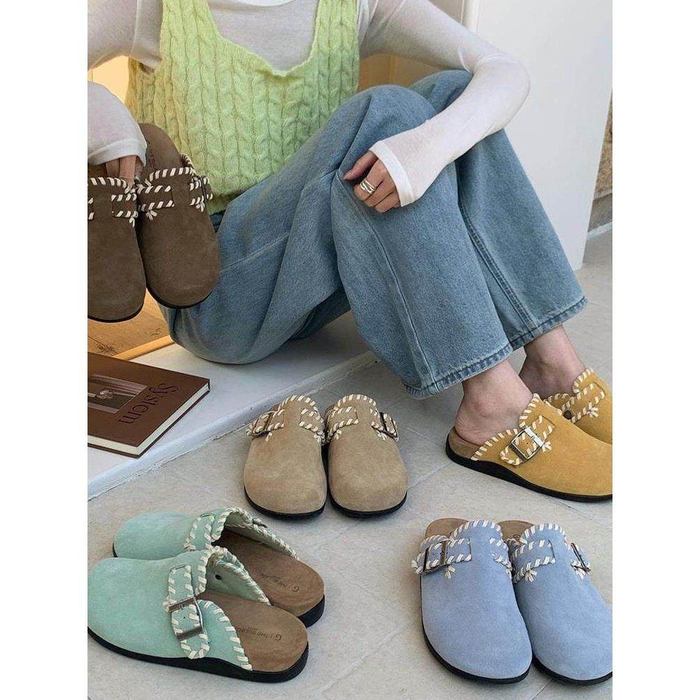 韩版软底勃肯鞋女外穿2026春季新款丑萌博肯森系复古包头半拖鞋潮,女鞋,勃肯鞋/软木鞋,淘宝优惠券,粉丝福利购,淘宝优惠卷