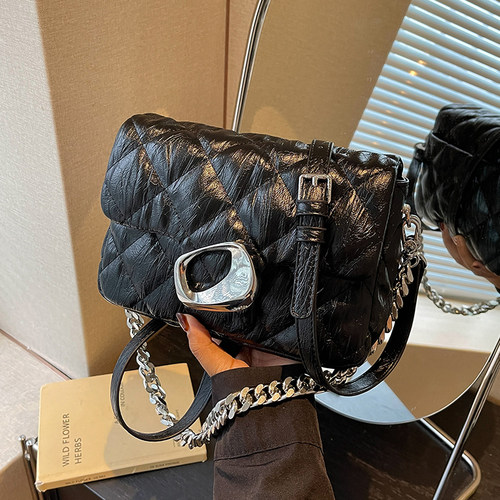 COOLE女包2026新款洋气时尚潮流菱格链条包通勤百搭单肩斜挎包