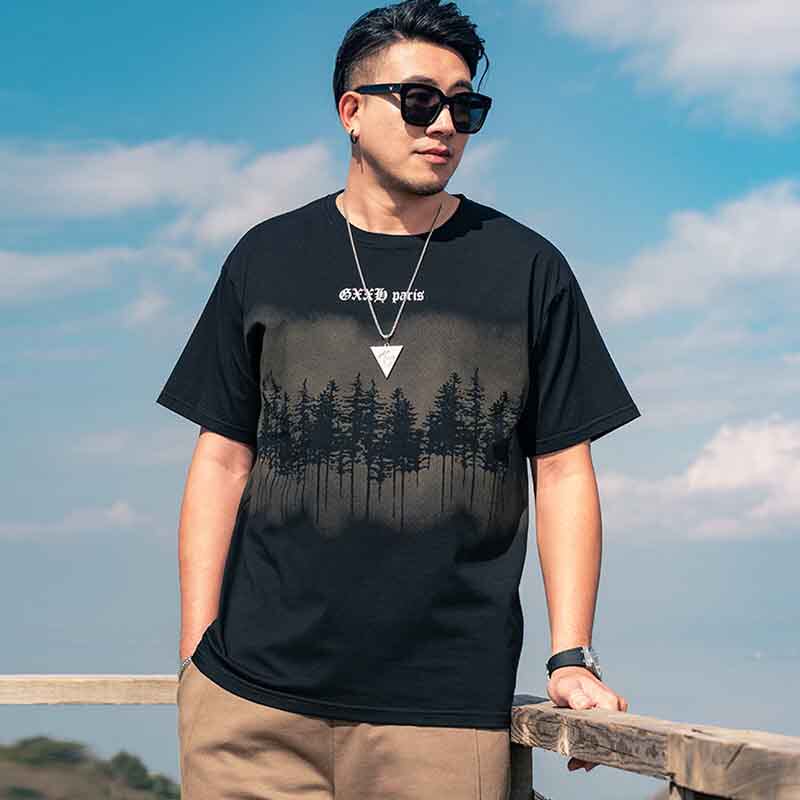 270斤特大码男装胖子短袖T恤男加肥加大宽松美式潮流休闲半袖汗衫