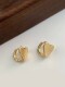 爆款 法式 简约小巧爱心素圈耳扣耳环睡觉不用摘耳钉2023新款 百搭女