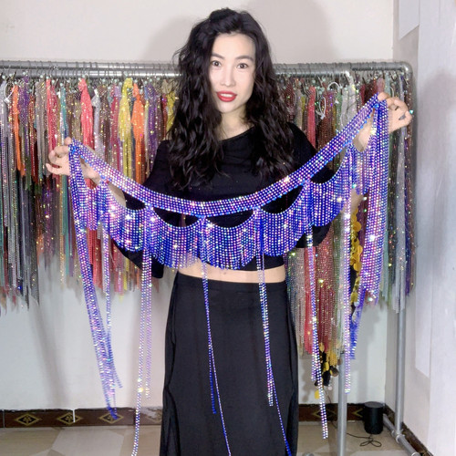 小妍家“精品奥钻”肚皮舞新款腰链大钻高闪高亮东方舞初学纯手工