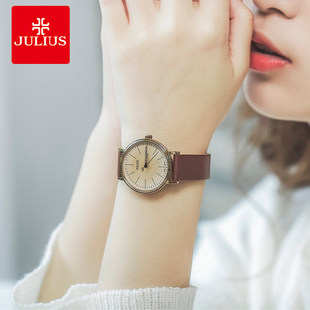 聚利时品牌韩情侣款 潮流真皮带学生防水表 手表女男表学生简约时尚