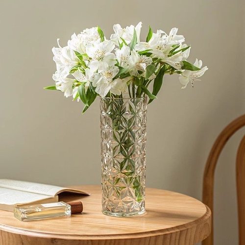 简约大号玻璃花瓶透明水养富贵竹玫瑰百合插干花客厅桌面装饰摆件