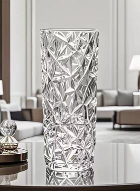 大号加厚花瓶玻璃透明水养富贵竹玫瑰百合插干花客厅桌面装饰摆件