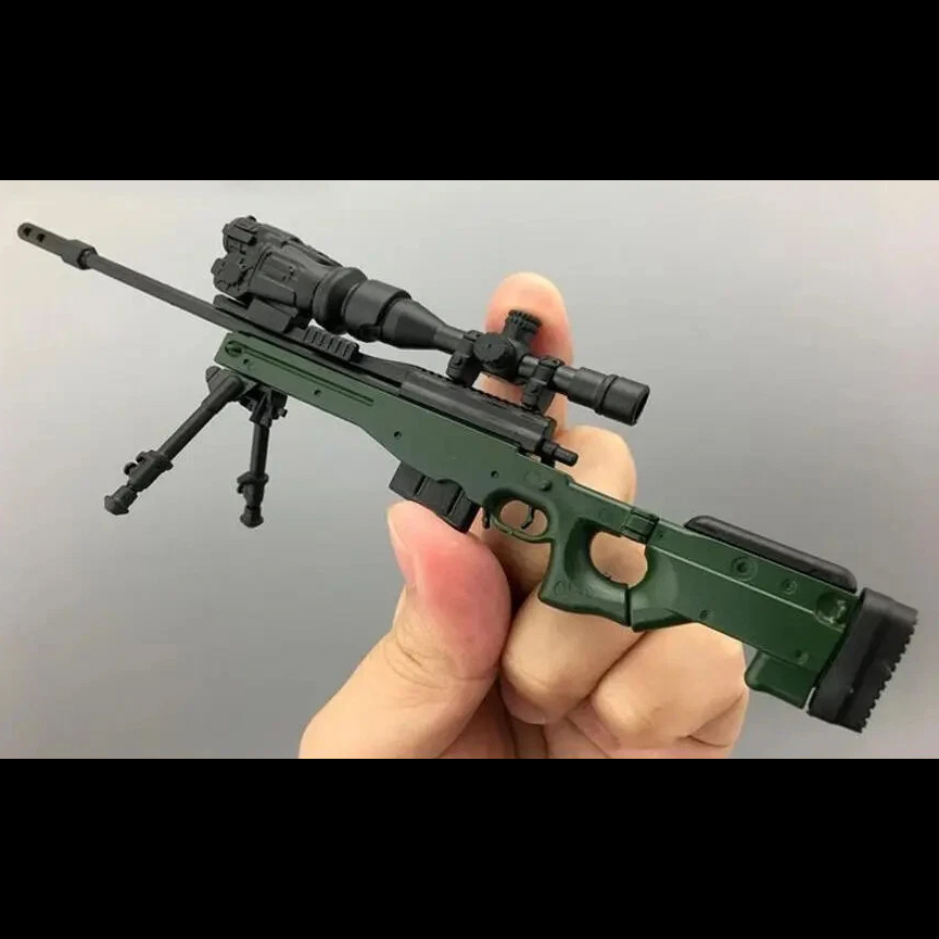 AWM枪1比6模型1/6兵人玩具狙击4D拼装绝地求生战地游戏潮MG42摆件