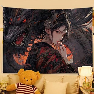 纹身工作室背景布网红直播宿舍出租屋装饰挂布墙布卧室床头挂毯