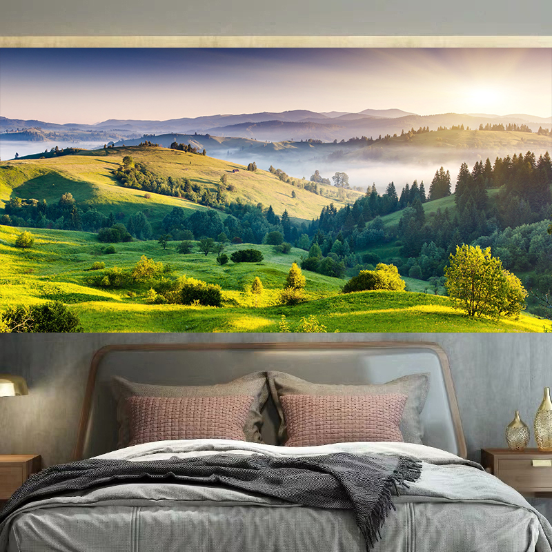 風景背景布臥室床頭裝飾掛布墻布