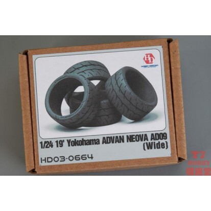特价HobbyDesign1/24 19寸横滨Advan Neova AD09 宽轮胎HD03-0664