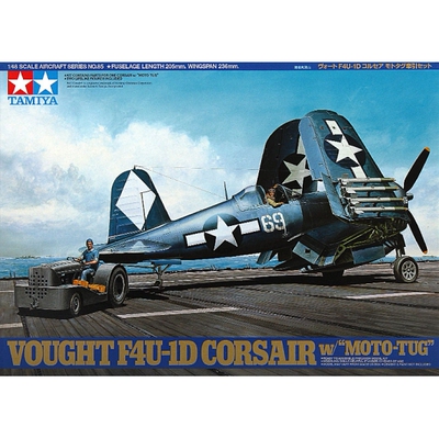 田宫1/48 F4U-1D海盗舰载战斗轰炸机及地勤牵引车 61085