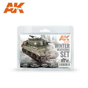 西班牙AK模型效果表现液套装：冬季坦克旧化套装 AK4270