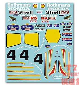 MSM 模型水贴 1/12 Honda NSR500 1986 Rothmans 配田 MSMD072