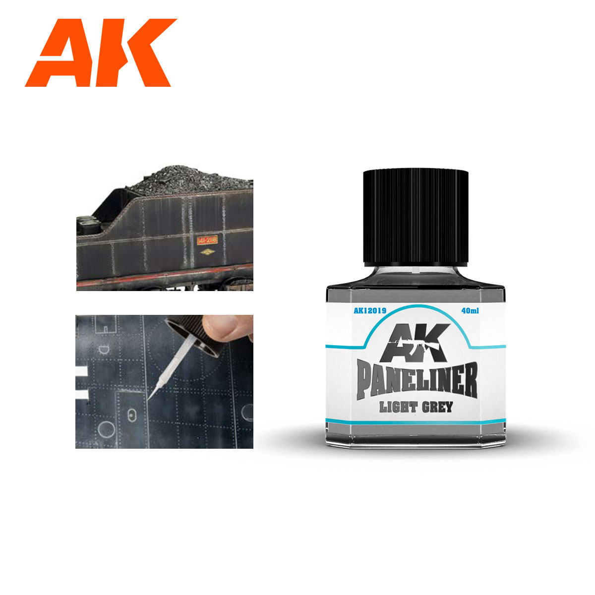 西班牙AK模型旧化渍洗液渗线液黑色浅灰色棕褐色深棕套装