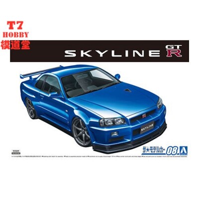 ；青岛社 1/24 拼装车模 BNR34 Skyline GT-R V-specII `02 05858