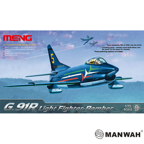 MENG拼装飞机 1/72 意大利G.91R 轻型战斗轰炸机 DS004
