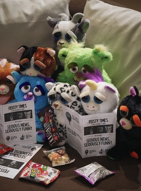 美国FEISTY PETS正品潮玩中号毛绒变脸玩偶公仔玩具礼物宠物娃娃