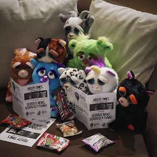 美国FEISTY PETS正品潮玩中号毛绒变脸玩偶公仔玩具礼物宠物娃娃