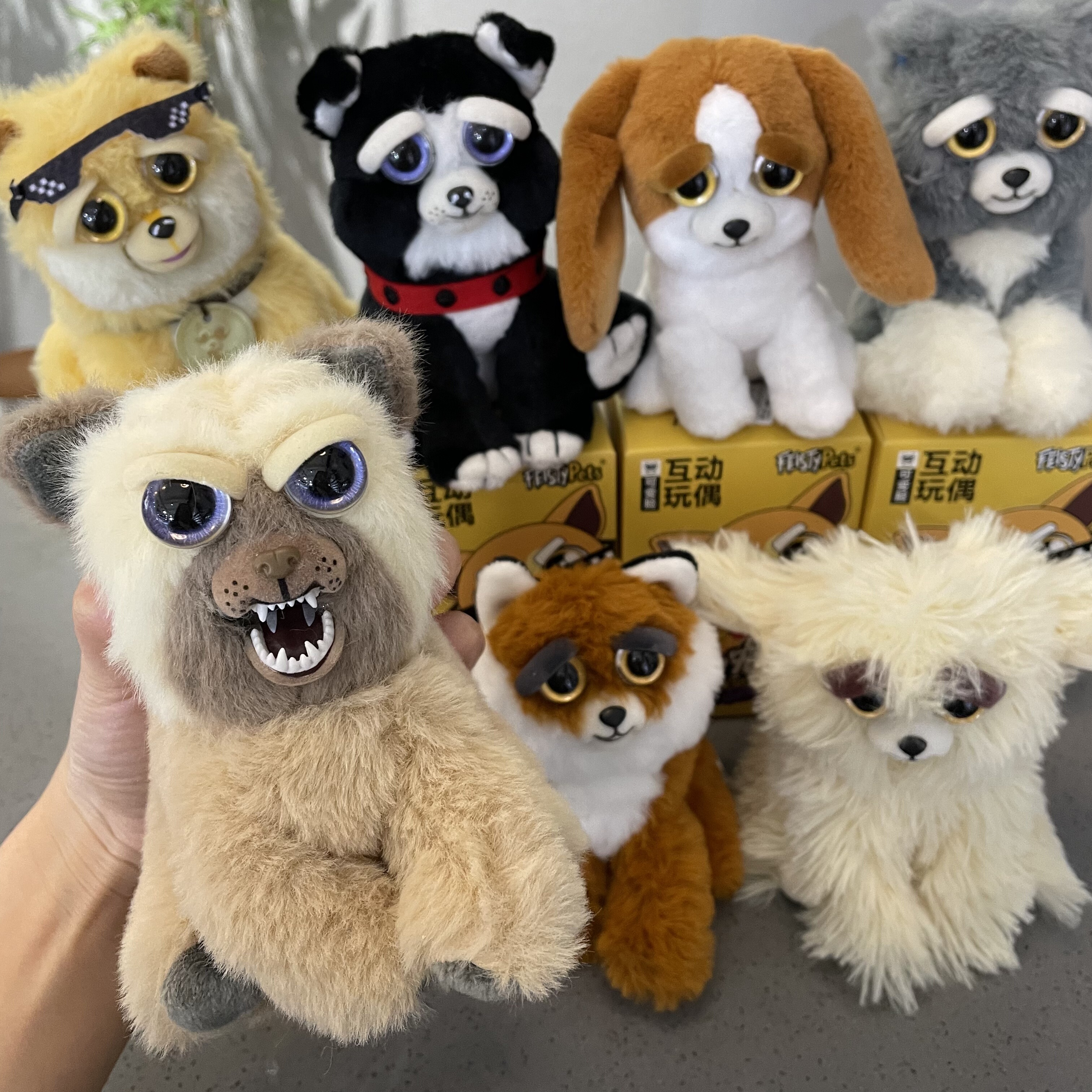 美国Feisty Pets正版变脸玩偶公仔犬仔系列盲盒可爱玩具挂件礼物