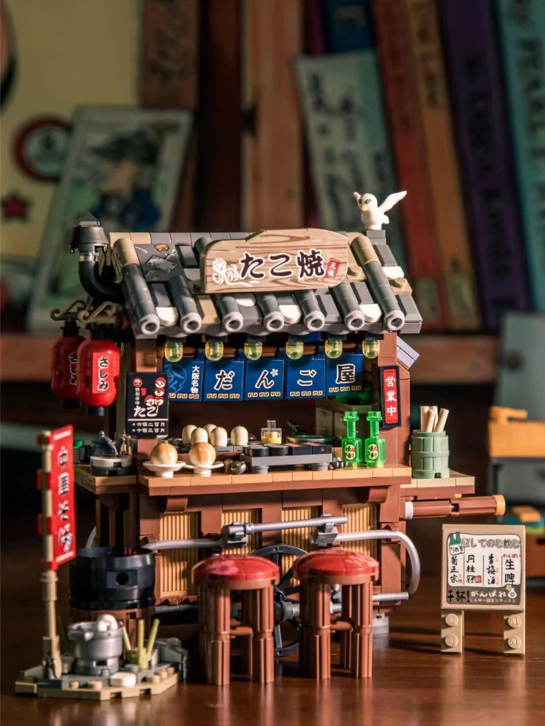 loz俐智大排档章鱼烧拼装积木