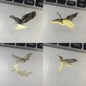 装 蜂鸟笔记本电脑平板个性 饰贴纸 仙鹤手机金属贴纸老鹰 好运飞鸟