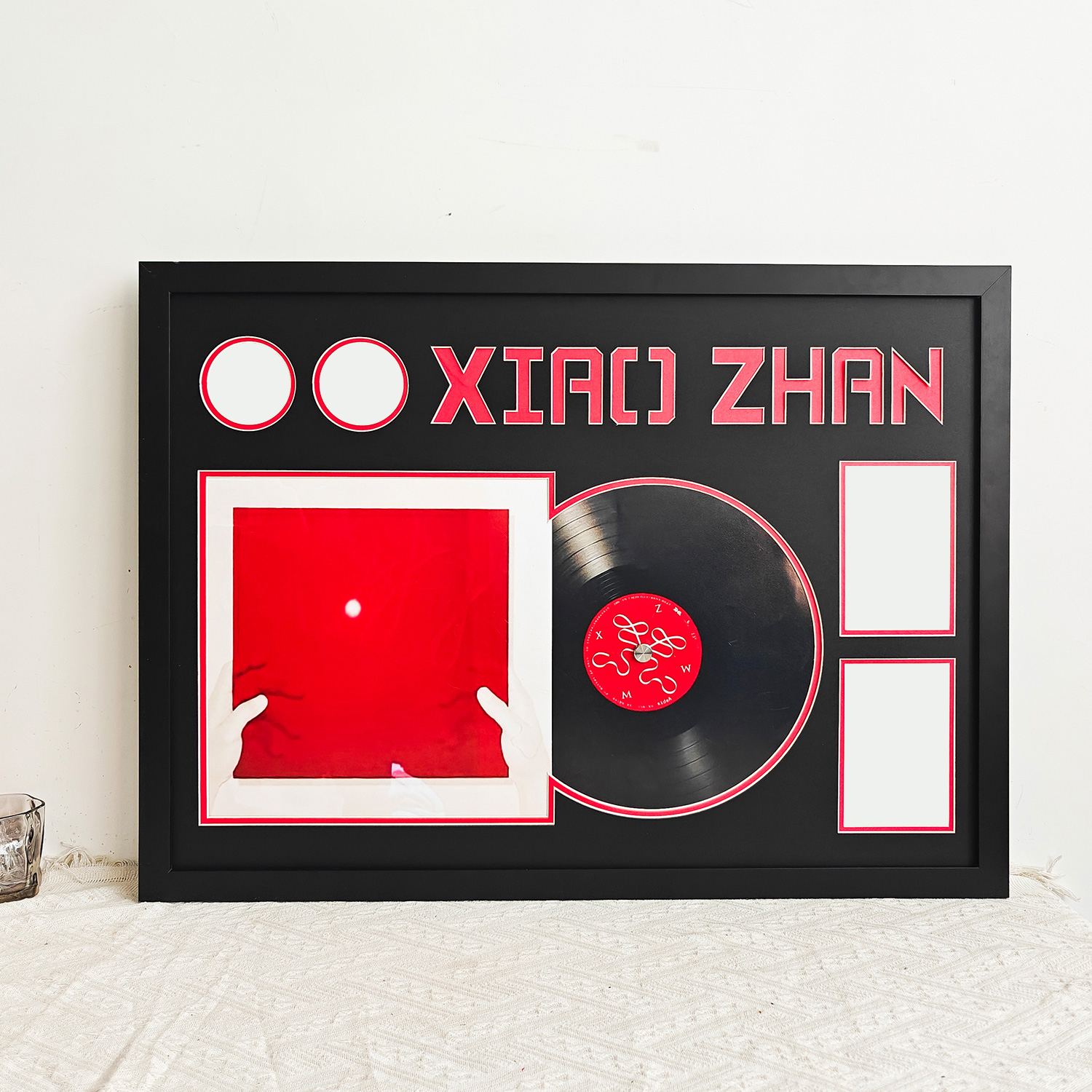 肖战黑胶展示框唱片收藏相框收纳展示画框照片装裱框CD专辑展示架