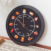 黑板钟表DIY磁吸冰箱贴展示板咖啡角氛围装 饰挂钟