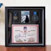 奥太娜雪山登山证明书奖牌收纳展示框装 裱框挂墙加厚立体相框