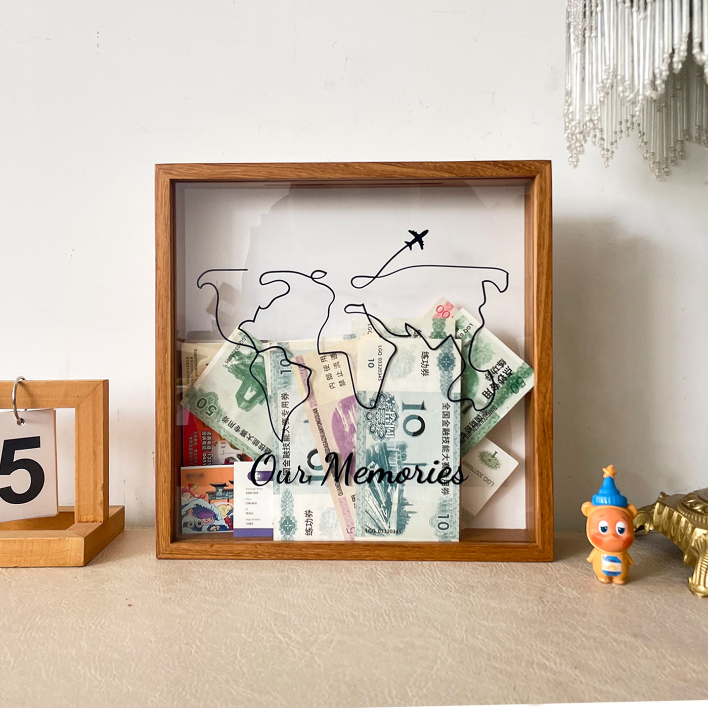 抽拉式榫卯相框收纳展示框照片明信片收藏演唱会门票票根收纳