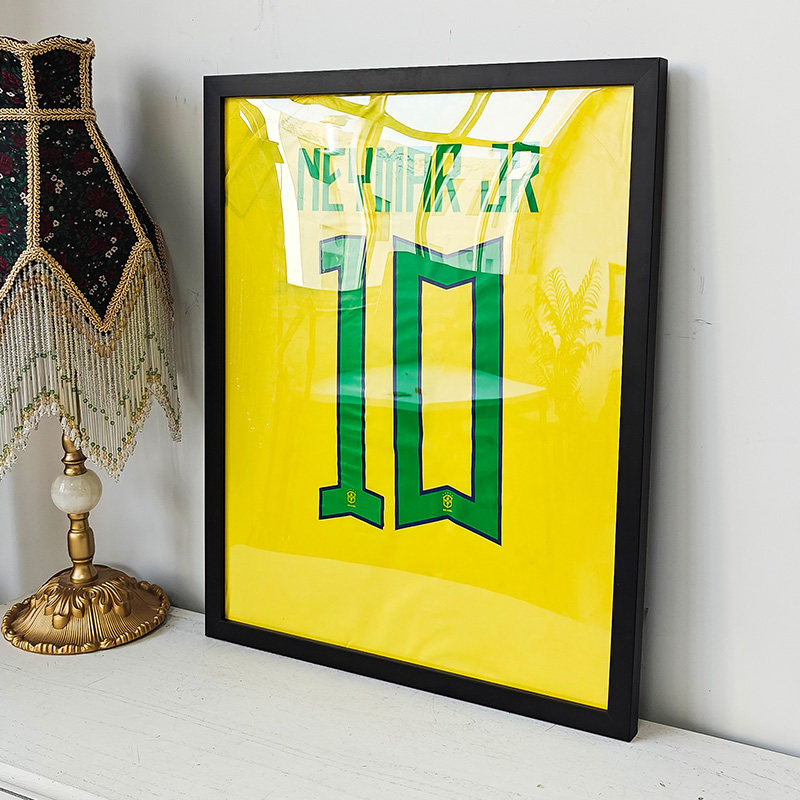 球衣相框球迷纪念收藏礼物实木装裱展示框挂墙足球篮球明星球衣框