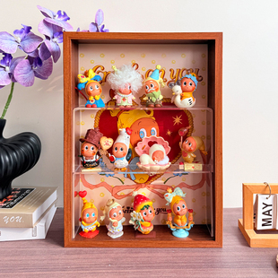 怦然星动盲盒展示相框收纳框星星人手办展示盒中空挂墙防尘真玻璃