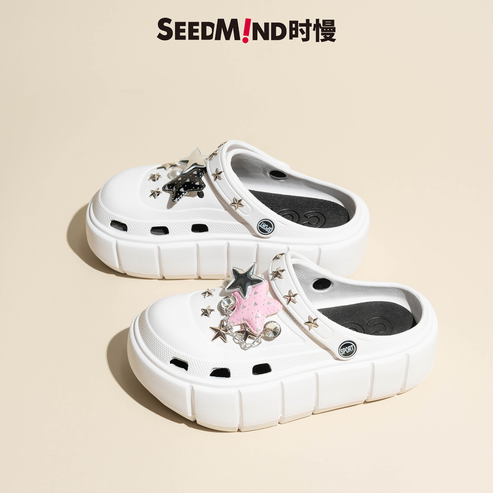 小曼细细条coros洞洞鞋甜酷粉y2k辣妹风凉鞋女夏拖鞋耐磨松糕防滑