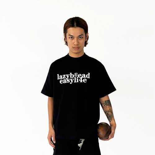 LazyBread®  2022S/S  easyli4e系列 主题标语印花T恤 /领围偏小