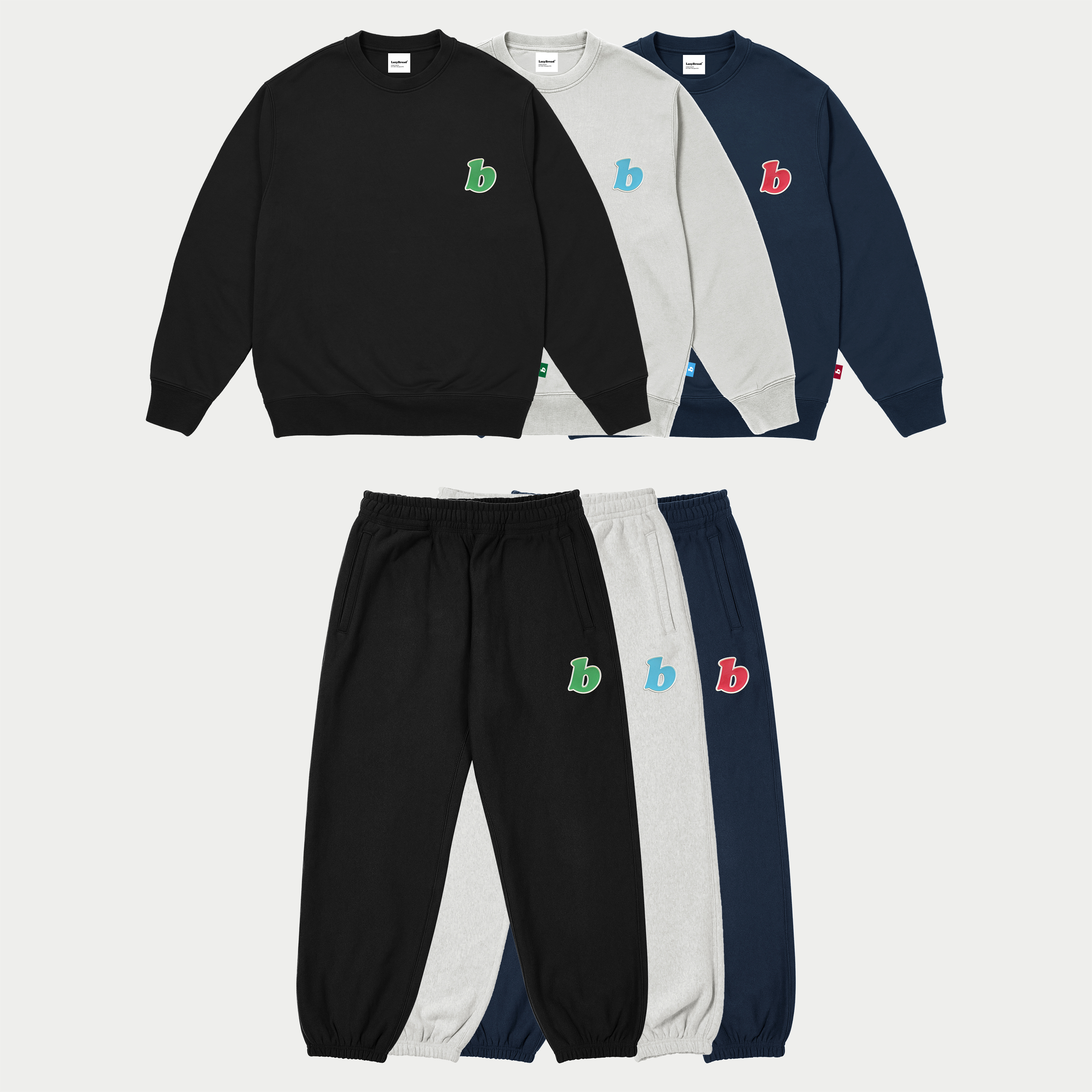 LazyBreadb标系列纯色套装