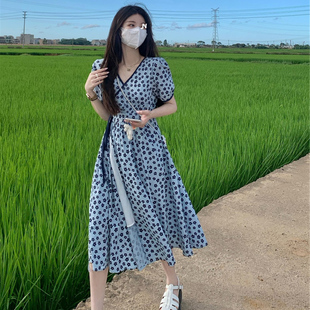 【ZZ限定新款】法式温柔百搭系带腰带初恋甜美连衣裙设计感小众