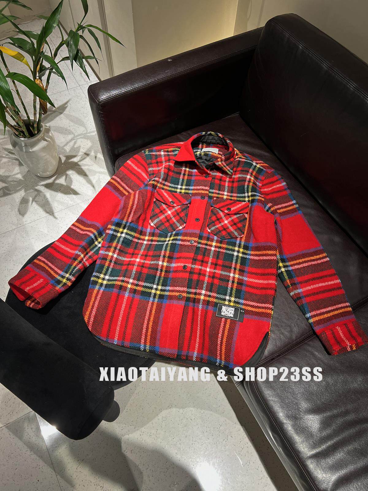 SUNTEEZA 차오밸류 복지모델 WE11DONE 퓨어 울 셔츠 블루|레드 체크 자켓